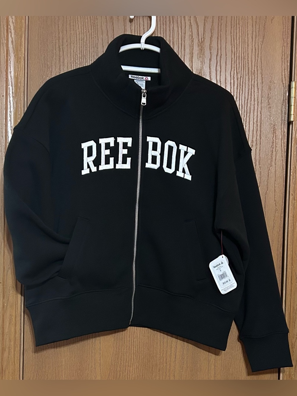 Reebok Women's Squad Zip Up Mock Neck Sweatshirt, Size S